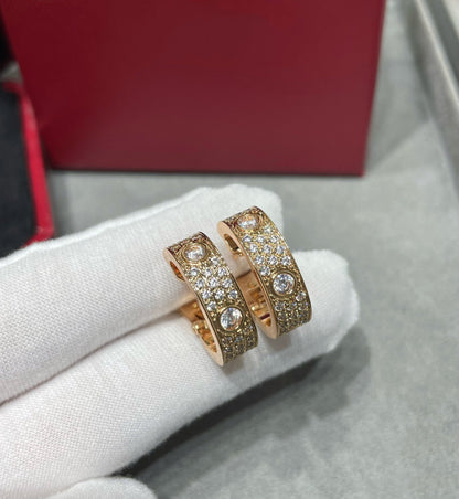 [Plus&Max]LOVE 5.5MM DIAMOND PAVED EARRINGS