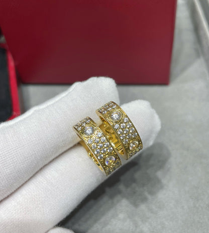 [Plus&Max]LOVE 5.5MM DIAMOND PAVED EARRINGS