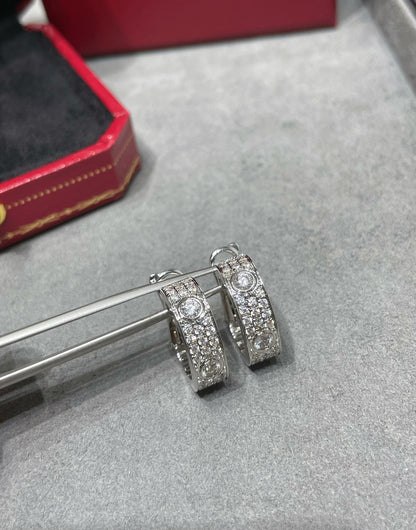 [Plus&Max]LOVE 5.5MM DIAMOND PAVED EARRINGS