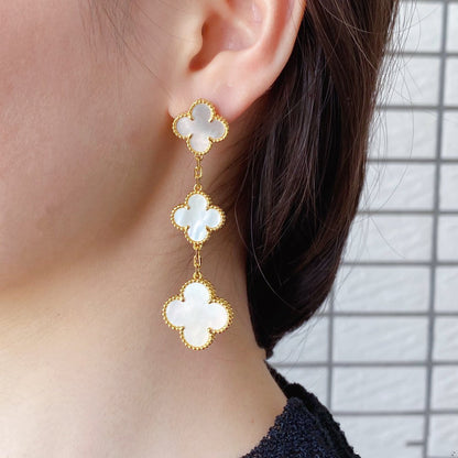 [Plus&Max]CLOVER MOP 3 MOTIFS GOLD EARRINGS