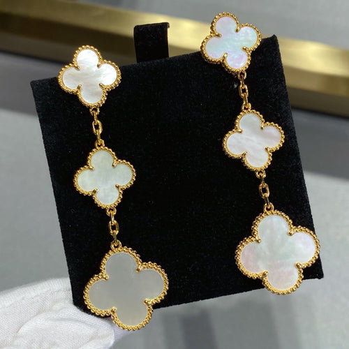 [Plus&Max]CLOVER MOP 3 MOTIFS GOLD EARRINGS