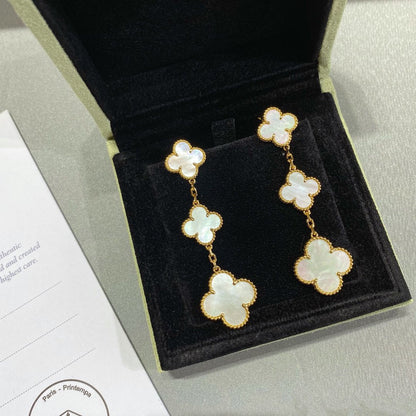 [Plus&Max]CLOVER MOP 3 MOTIFS GOLD EARRINGS