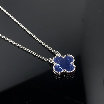 [Plus&Max]CLOVER PIETERSITE SILVER LONG NECKLACE