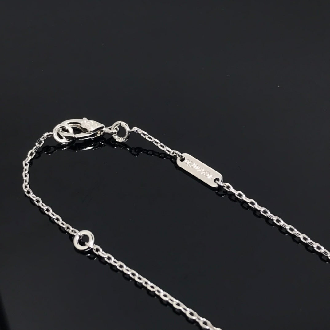[Plus&Max]CLOVER PIETERSITE SILVER LONG NECKLACE