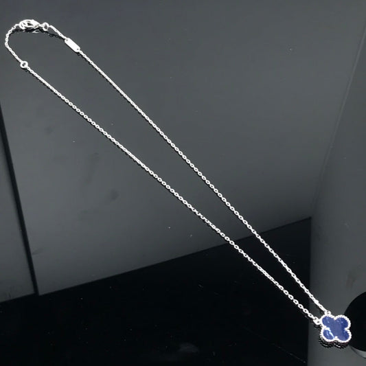 [Plus&Max]CLOVER PIETERSITE SILVER LONG NECKLACE