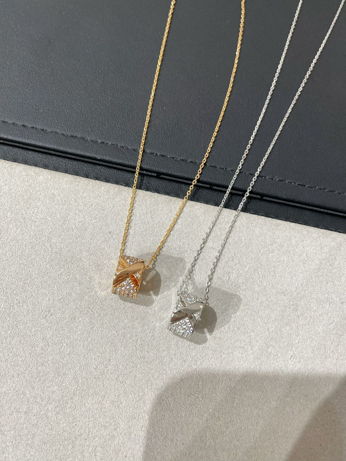 [Plus&Max]LIENS EVIDENCE DIAMOND PAVED NECKLACE