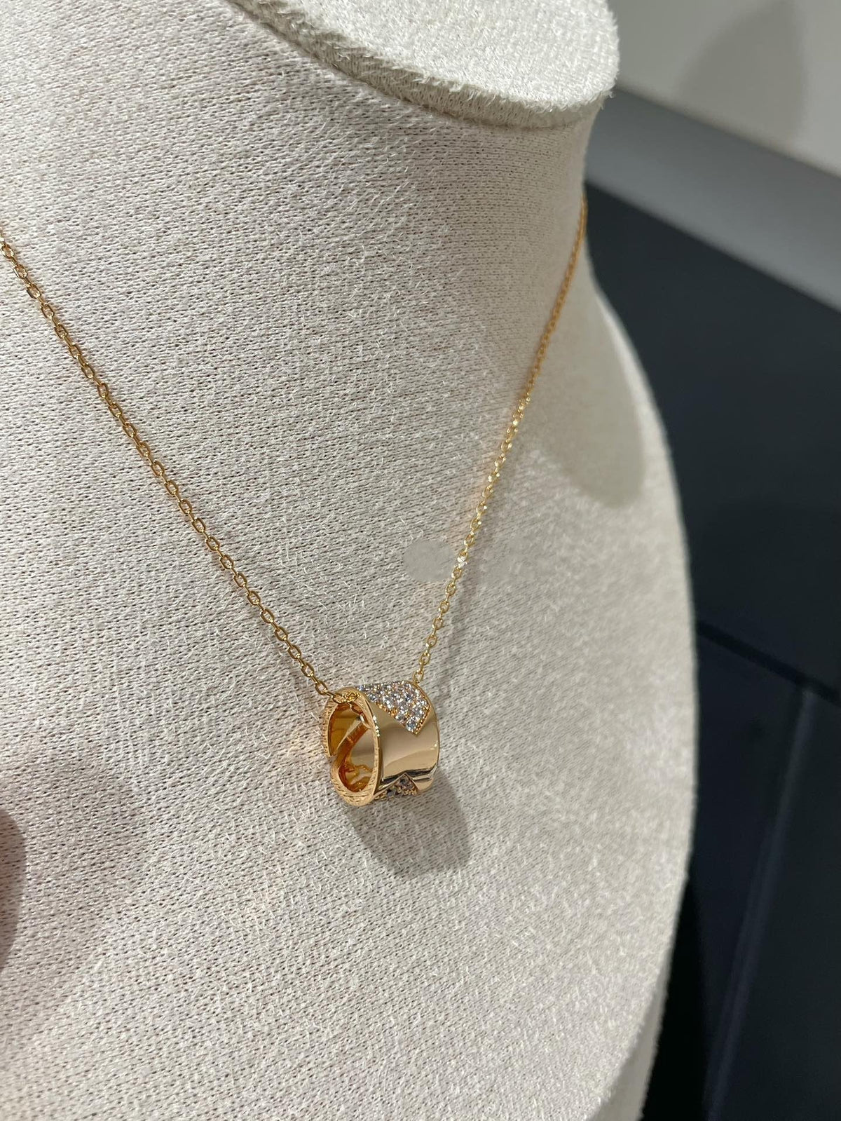[Plus&Max]LIENS EVIDENCE DIAMOND PAVED NECKLACE