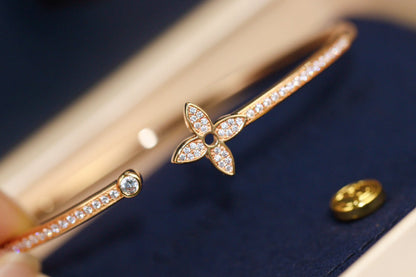 [Plus&Max]IDYLLE PINK GOLD OPEN BRACELET DIAMOND PAVED