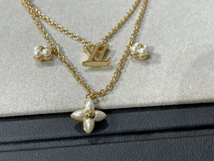 [Plus&Max]FLOWERGRAM GOLD MOP DOUBLE ROW NECKLACE