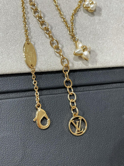 [Plus&Max]FLOWERGRAM GOLD MOP DOUBLE ROW NECKLACE
