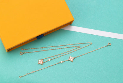 [Plus&Max]STAR PINK MOP 1 DIAMOND PINK GOLD NECKLACE
