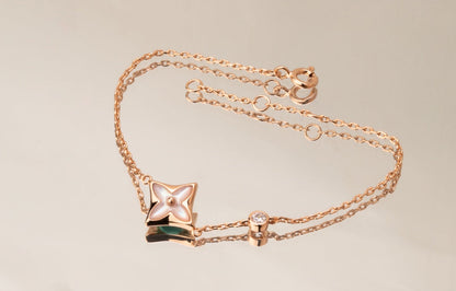 [Plus&Max]STAR PINK MOP 1 DIAMOND PINK GOLD NECKLACE