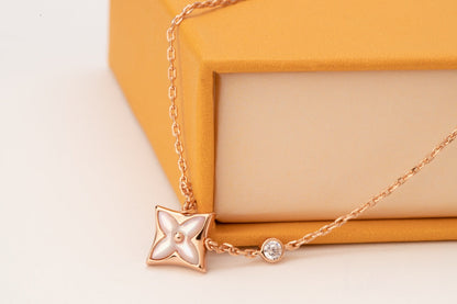[Plus&Max]STAR PINK MOP 1 DIAMOND PINK GOLD NECKLACE