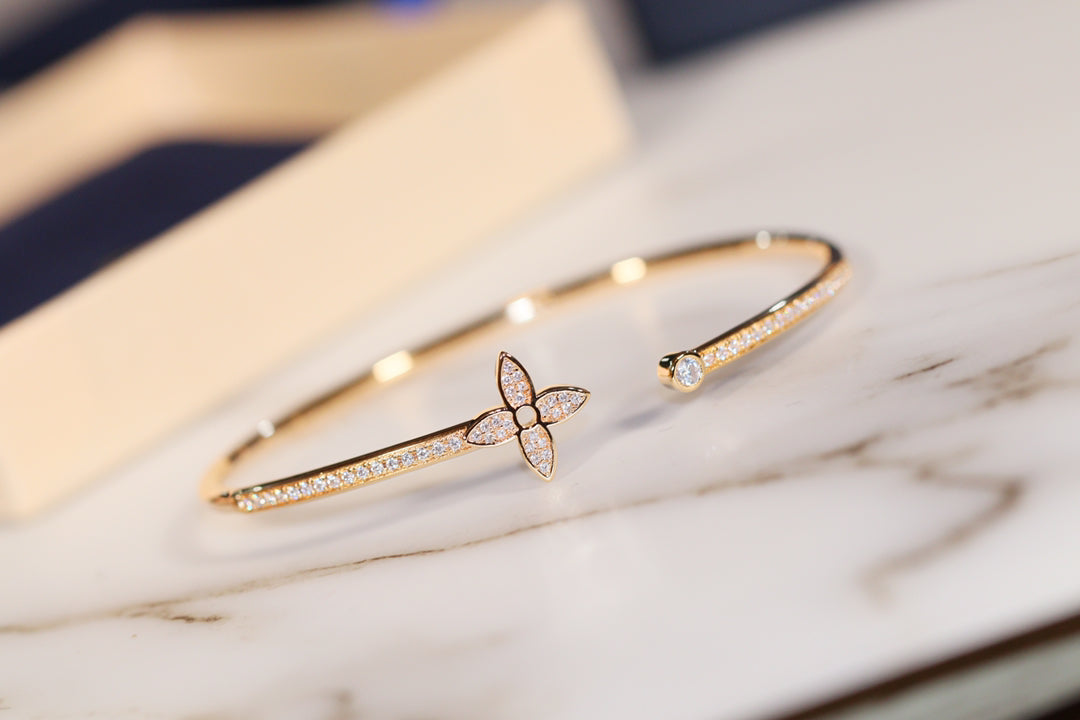 [Plus&Max]IDYLLE GOLD OPEN BRACELET DIAMOND PAVED