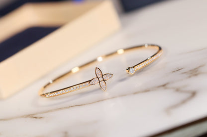 [Plus&Max]IDYLLE GOLD OPEN BRACELET DIAMOND PAVED