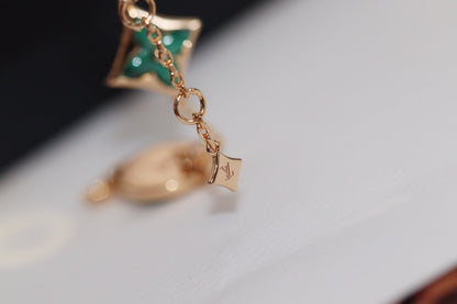 [Plus&Max]STAR AND SUN 4 MOTIF PINK GOLD MALACHITE BRACELET