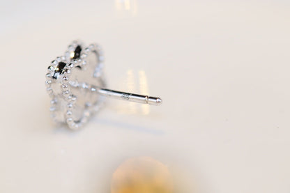 [Plus&Max]CLOVER MINI TURQUOISE SILVER STUD EARRINGS