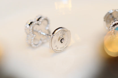 [Plus&Max]CLOVER MINI TURQUOISE SILVER STUD EARRINGS