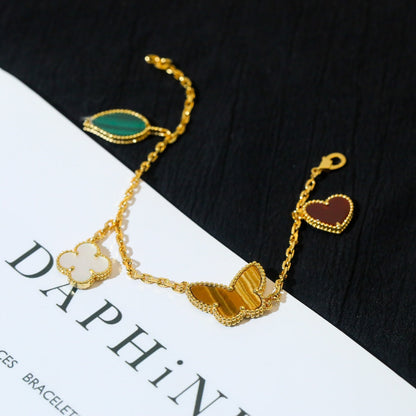 [Plus&Max]LUCKY SPRING 5 MOTIF GOLD BRACELET