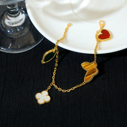 [Plus&Max]LUCKY SPRING 5 MOTIF GOLD BRACELET