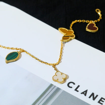 [Plus&Max]LUCKY SPRING 5 MOTIF GOLD BRACELET