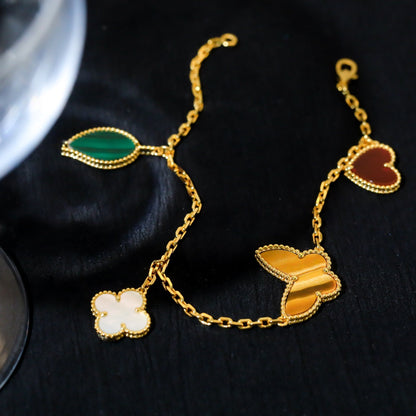 [Plus&Max]LUCKY SPRING 5 MOTIF GOLD BRACELET