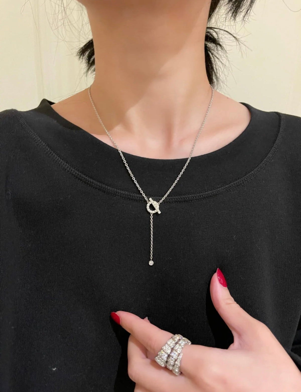 [Plus&Max]FINESSE SILVER DIAMOND NECKLACE