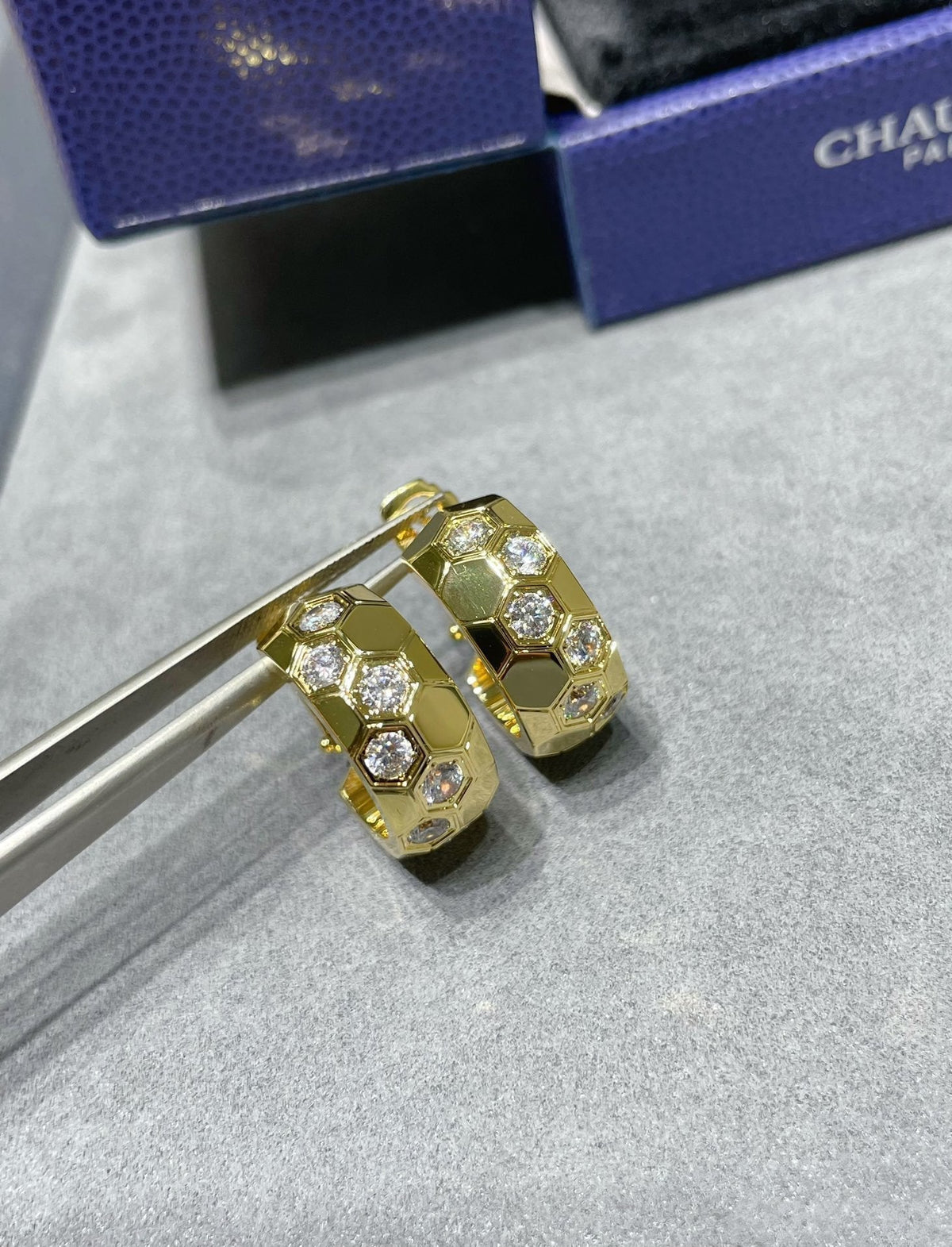 [Plus&Max]BEE LOVE DIAMOND HOOP EARRINGS