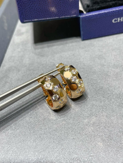 [Plus&Max]BEE LOVE DIAMOND HOOP EARRINGS