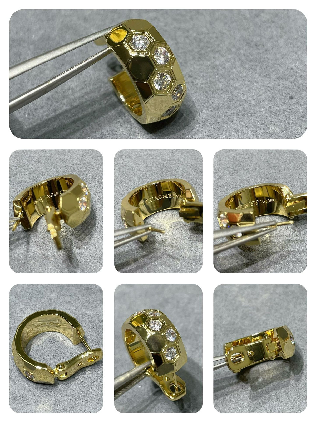 [Plus&Max]BEE LOVE DIAMOND HOOP EARRINGS