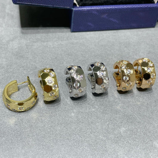 [Plus&Max]BEE LOVE DIAMOND HOOP EARRINGS