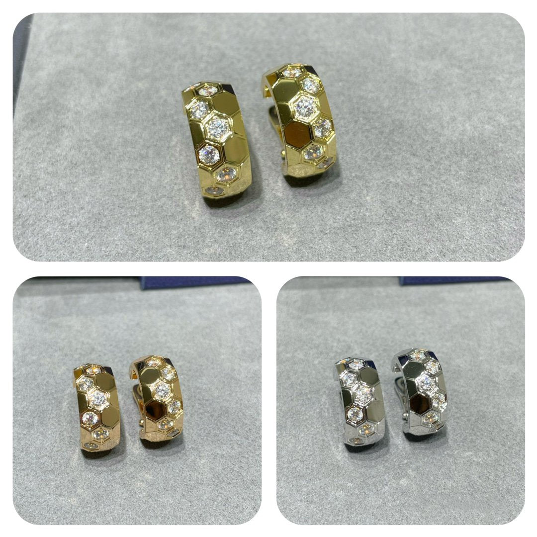 [Plus&Max]BEE LOVE DIAMOND HOOP EARRINGS