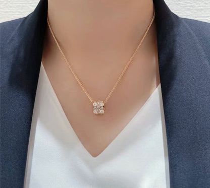 [Plus&Max]BEE LOVE DIAMOND PAVED 3 ROW NECKLACE