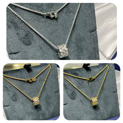 [Plus&Max]BEE LOVE DIAMOND PAVED 3 ROW NECKLACE