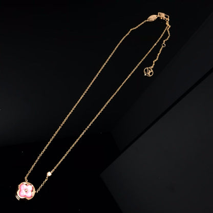 [Plus&Max]COLOR BLOSSOM PINK MOP SUN GOLD NECKLACE