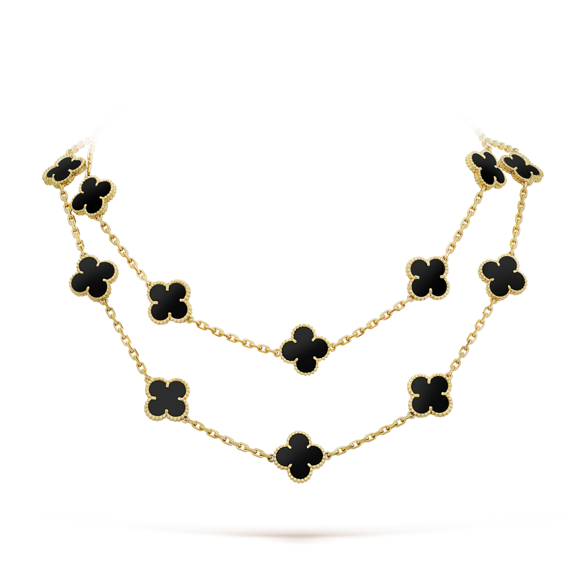 [Plus&Max]CLOVER 20 MOTIFS ONYX NECKLACE