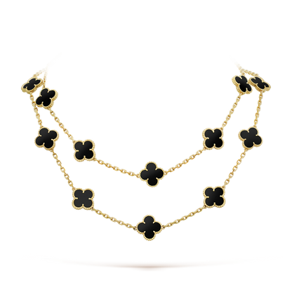 [Plus&Max]CLOVER 20 MOTIFS ONYX NECKLACE