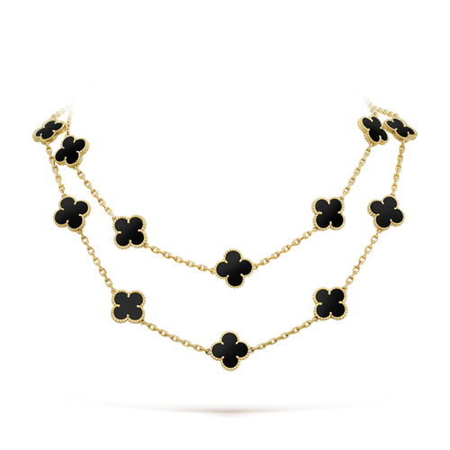 [Plus&Max]CLOVER 20 MOTIFS ONYX NECKLACE