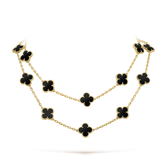 [Plus&Max]CLOVER 20 MOTIFS ONYX NECKLACE