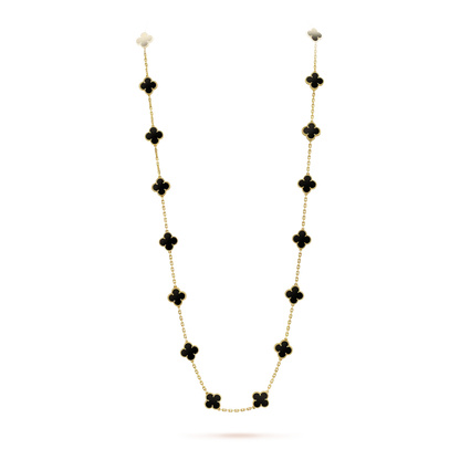 [Plus&Max]CLOVER 20 MOTIFS ONYX NECKLACE