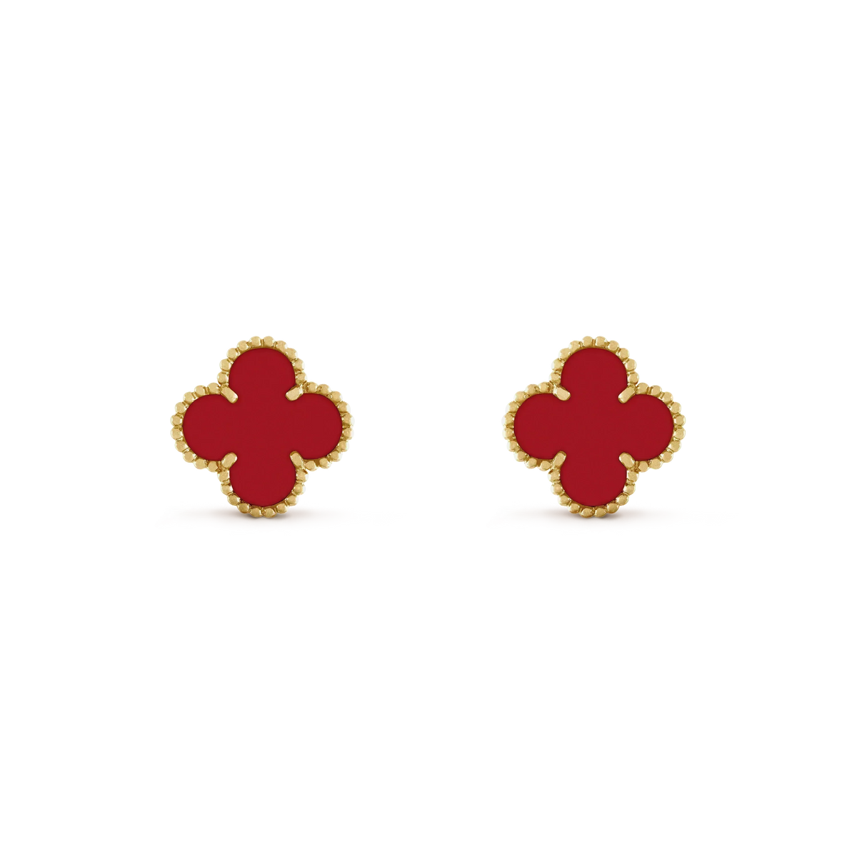 [Plus&Max]CLOVER MINI 9.5MM CARNELIAN EARRINGS