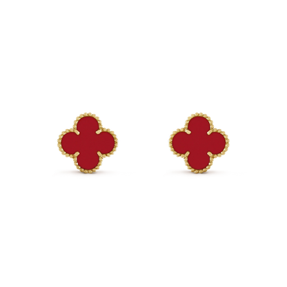 [Plus&Max]CLOVER MINI 9.5MM CARNELIAN EARRINGS