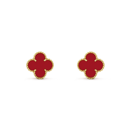 [Plus&Max]CLOVER MINI 9.5MM CARNELIAN EARRINGS