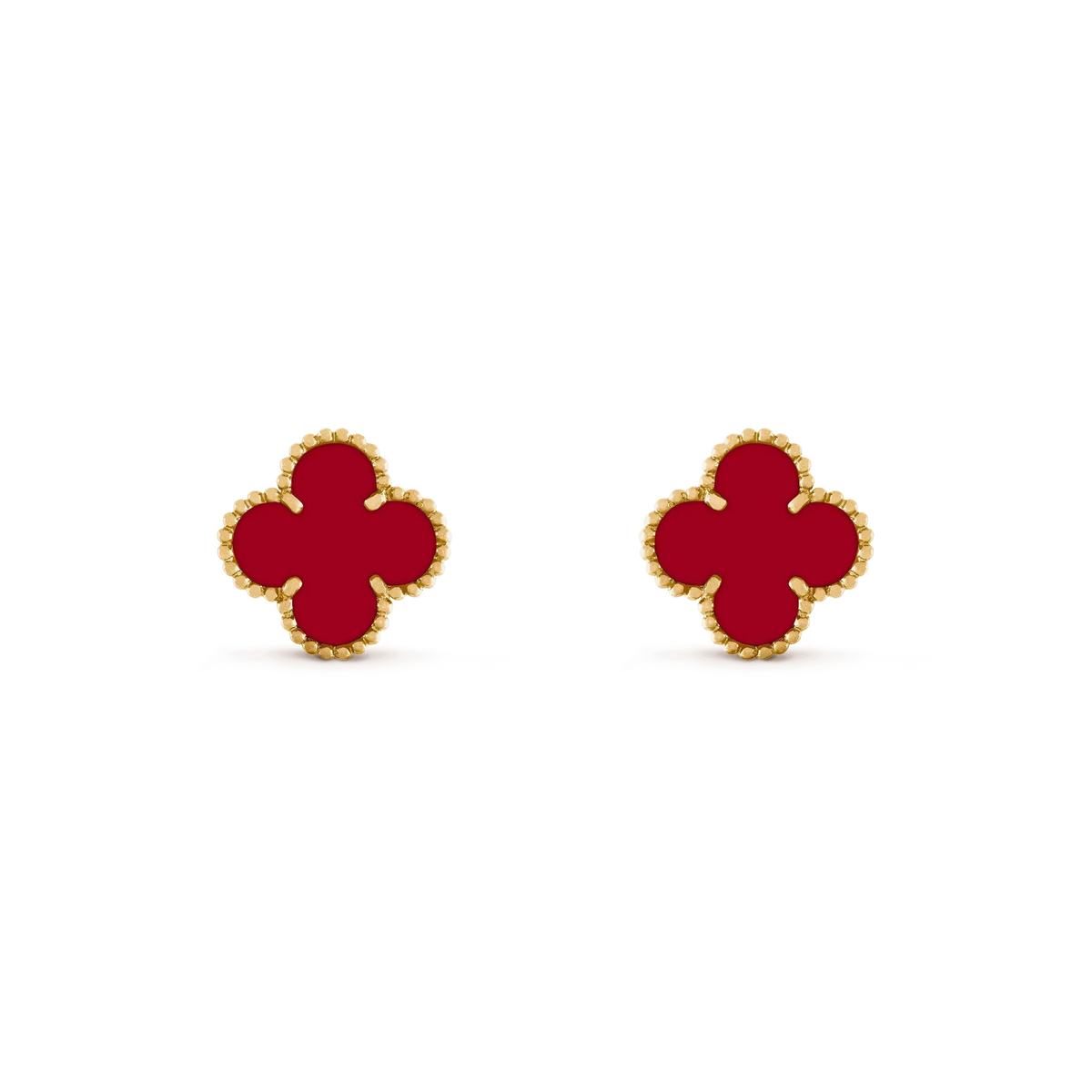 [Plus&Max]CLOVER MEDIUM 1 MOTIFS CARNELIAN  EARRINGS