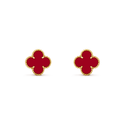 [Plus&Max]CLOVER MEDIUM 1 MOTIFS CARNELIAN  EARRINGS