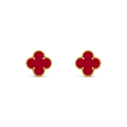 [Plus&Max]CLOVER MEDIUM 1 MOTIFS CARNELIAN  EARRINGS