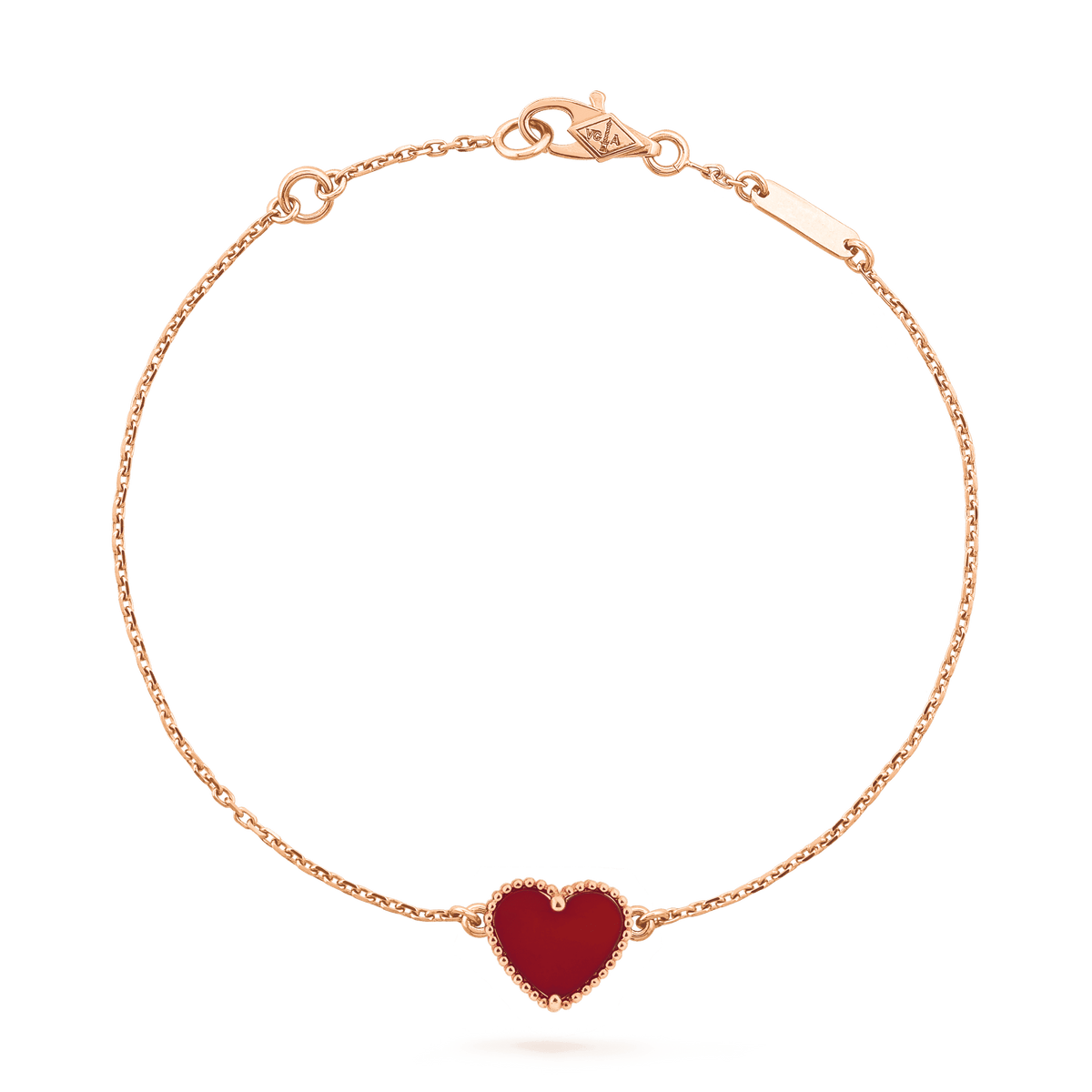 [Plus&Max]HEART CARNELIAN PINK GOLD BRACELET