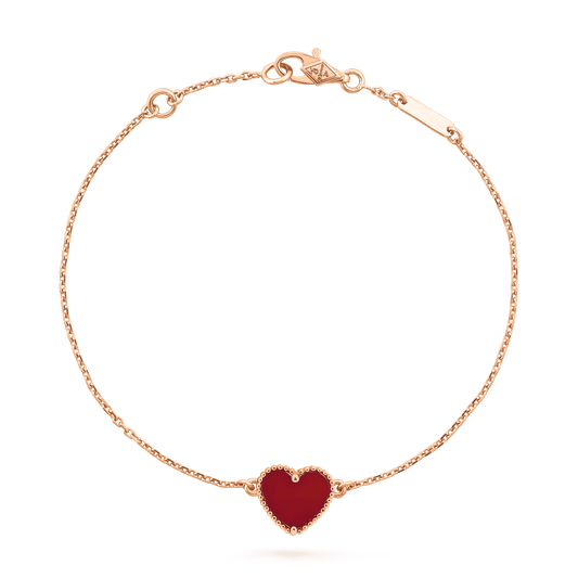 [Plus&Max]HEART CARNELIAN PINK GOLD BRACELET