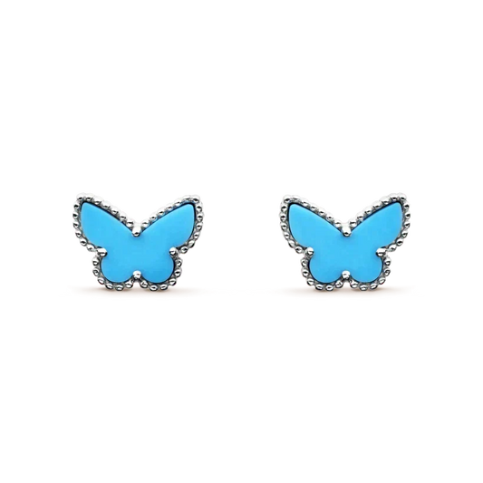 [Plus&Max]BUTTERFLY TURQUOISE EARRINGS SILVER