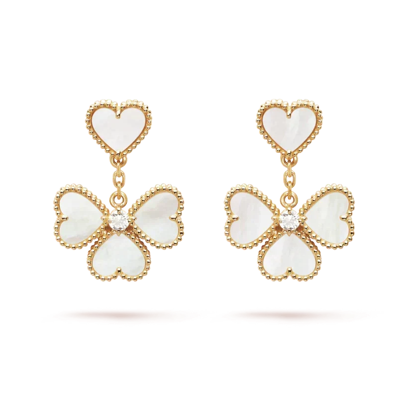 [Plus&Max]CLOVER SWEET WHITE MOP EARRINGS